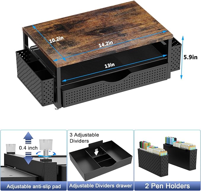 Spacrea Desk Organizer and Accessories, Computer Monitor Stand Riser