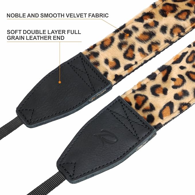 Padwa Lifestyle Leopard Velvet Camera Strap