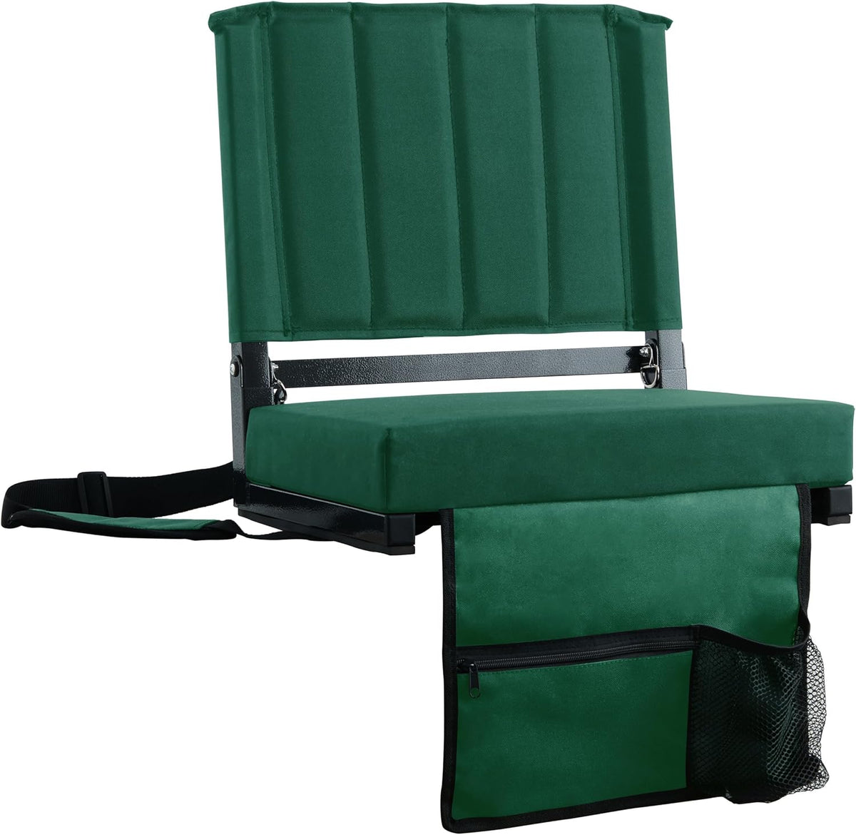 Sport Beats Stadium Seats - Comfortable Bleacher Chairs with Back Support & Cushion | Hunter Green, 2-Pack - 17" W x 12" D x 16.5" H