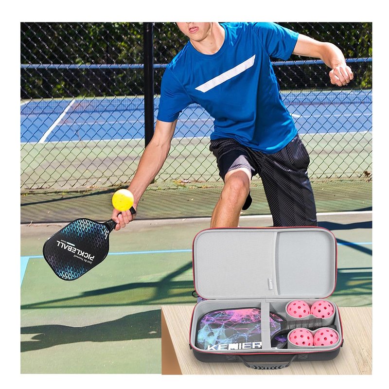 RLSOCO Pickleball Paddles Case Holds 2 Rackets and 4 Ball - Hard Protective Bag Fits for Selkirk Sport/Warping Point and All Pickleball Paddle Shapes and Sizes (Case Only)