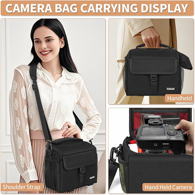 GMAK Waterproof Camera Bag for Photographers, Anti-shock Camera Shoulder Bags