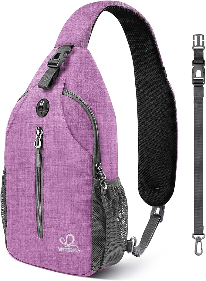 WATERFLY Small Hiking Sling Bag: Crossbody Sling Backpack Chest Bag Daypack