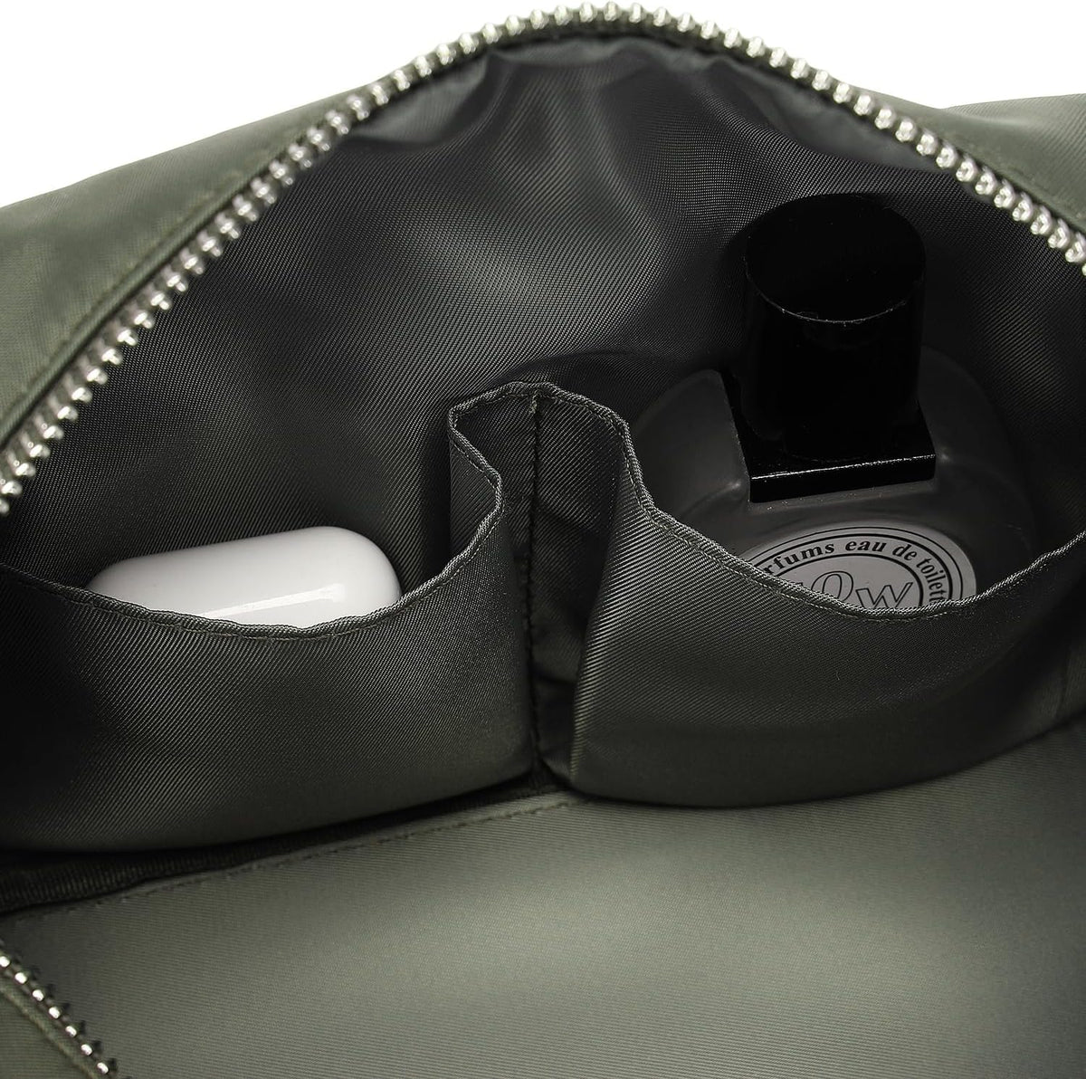 Travel Makeup Bag, Ring Clasp Wristlet Organizer (Army Green)
