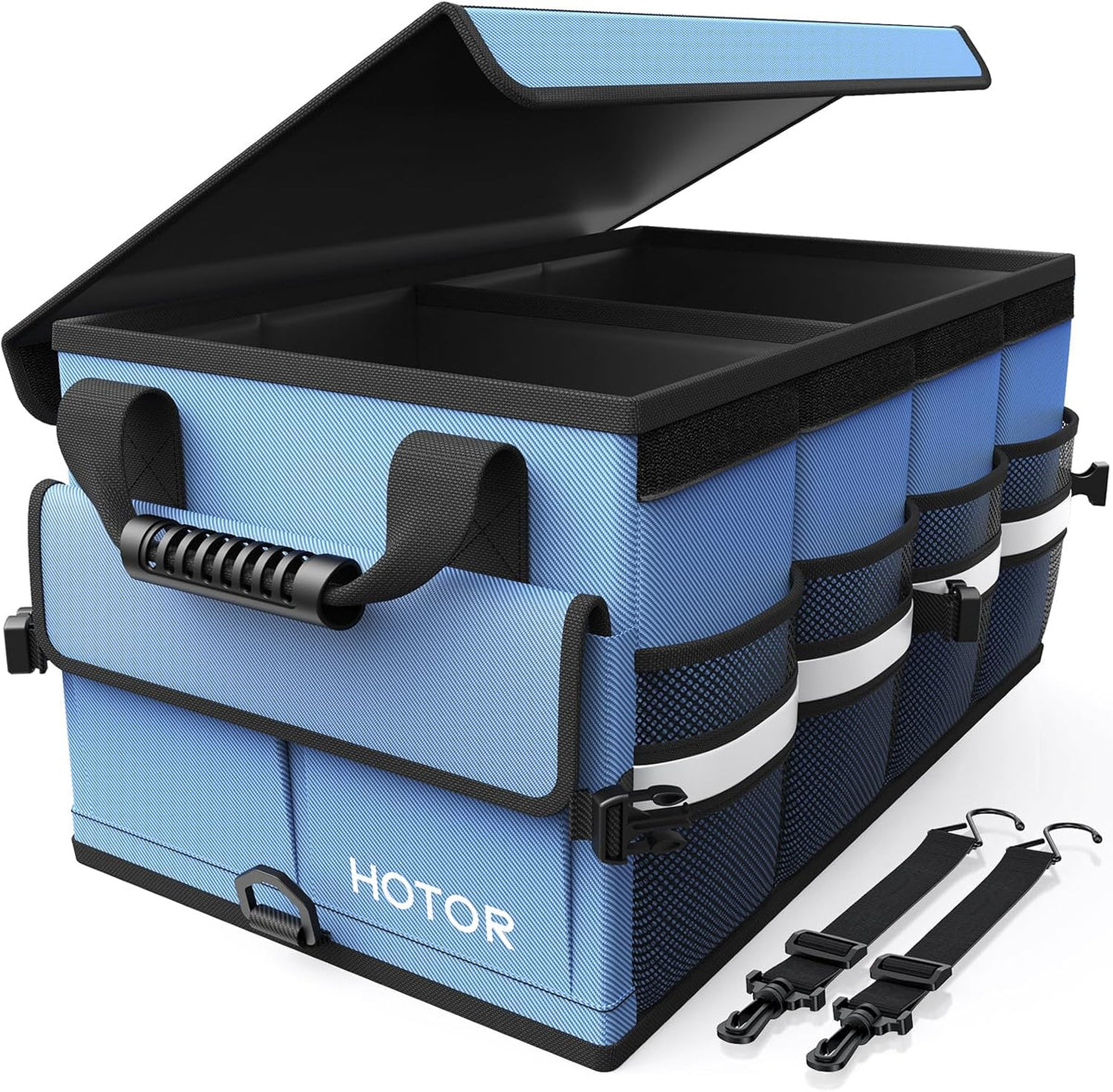 HOTOR Car Trunk Organizer - Foldable Car Storage for SUV, 3 Compartments
