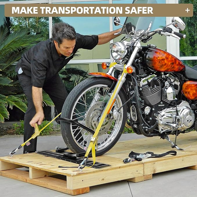 2 Pack E-Track Wheel Chock & Strap Kit|E Track Motorcycle Wheel Chock for Trailers for etrack system|E-Track Accessories for Enclosed Trailer- Supports Tire dirt bike, motorcycle for Garages and Trail