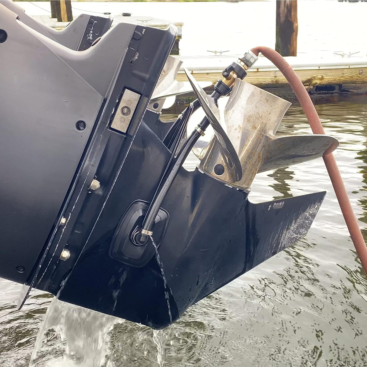 Skiennix Dual Feed Muff Style Boat Motor Flusher - Antifreeze Winterization & Water Flush | 5/8 Inch Connection