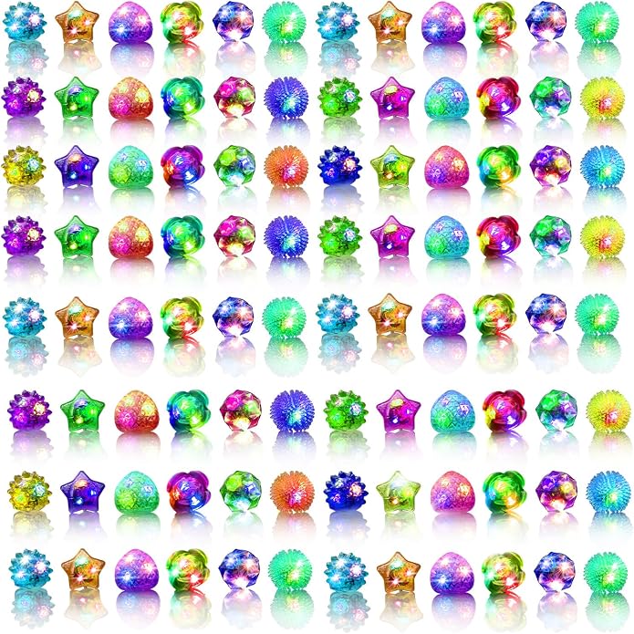 OLUPP Light Up Rings, Glow In The Dark Party Supplies, 6 Style Flashing Glow In