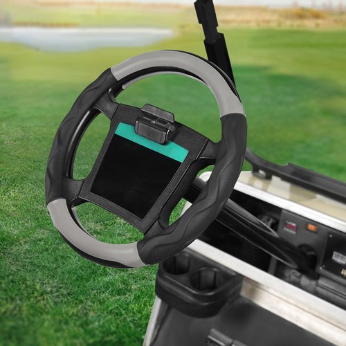 10L0L Golf Cart Steering Wheel Cover for Yamaha G29 & Club Car DS Precedent - 14" Premium Leather Anti-Slip Grip | UV-Resistant & Easy Installation