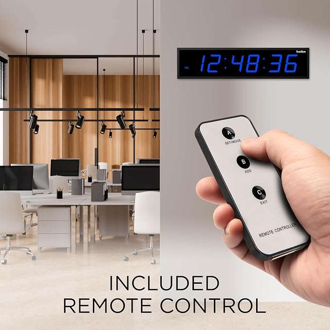 Ivation Oversized Large Digital Wall Clock
