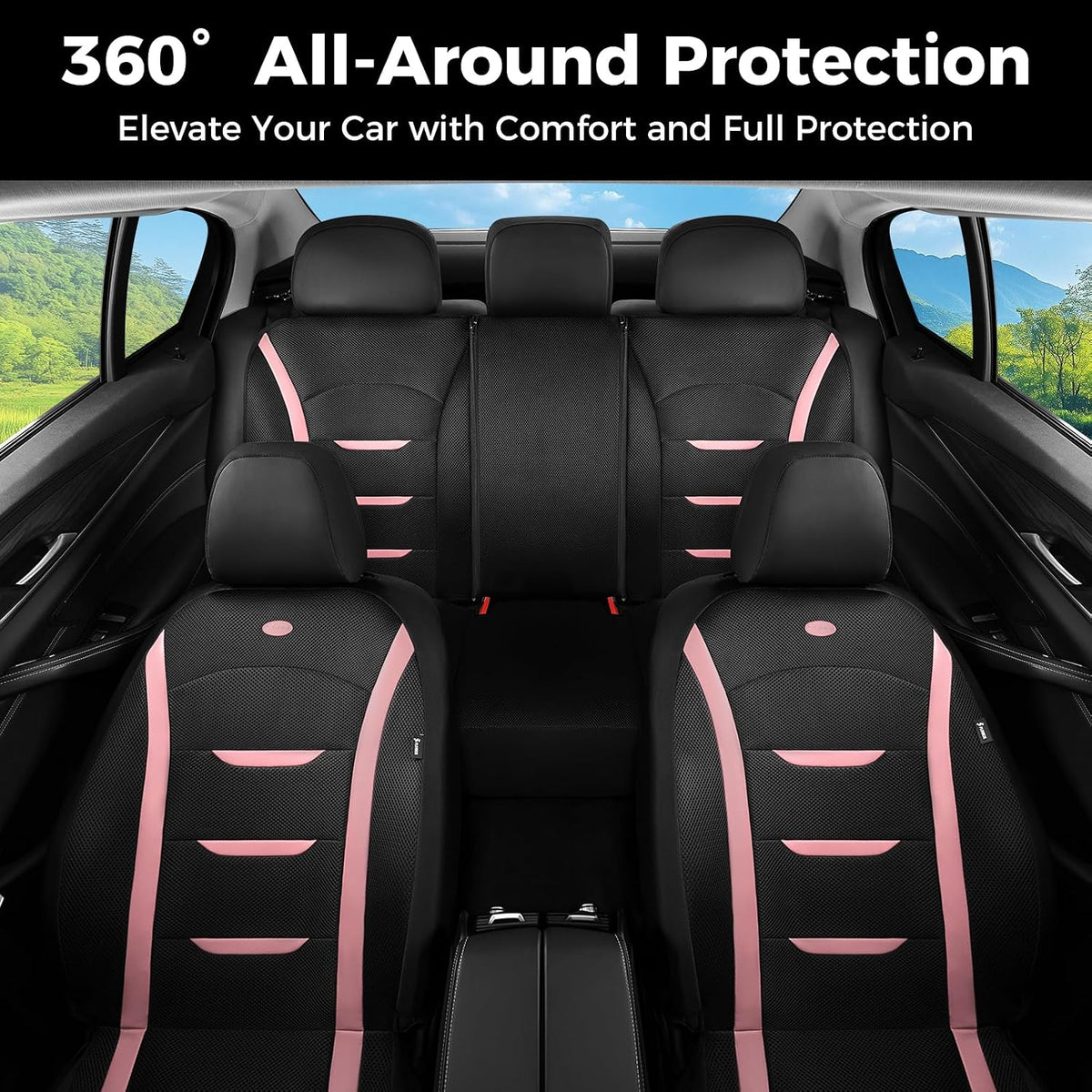 FLORICH Seat Cover, Car Seat Covers Front Set, Air Cool Mesh Thick Car Seat Covers, Car Seat Protector 2 Seats, Front Seat Covers Airbag Compatible, Breathable Automotive Seat Covers Fit for Most Cars