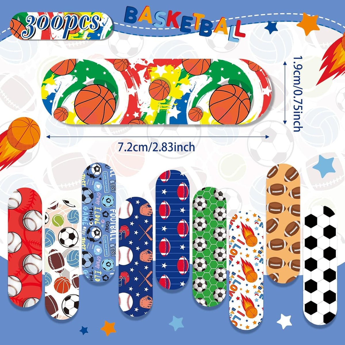 Patelai Kids Bandages - 10 Colorful Styles, Waterproof & Breathable Adhesive Protection for Cuts