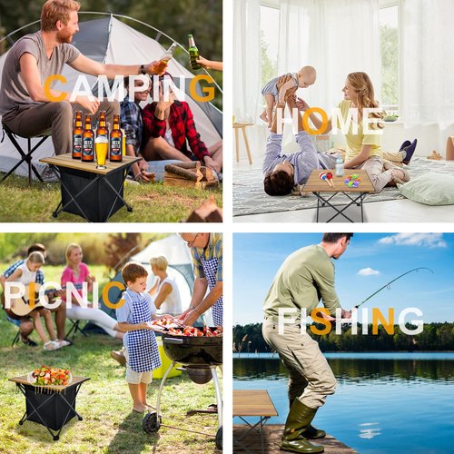 Audoyon Foldable Camping Side Table, Ultralight Small Beach Aluminum, Portable Outdoor Table with Carry Bag and Storage for Picnic, Grill, Hiking, Fishing, Sand, Camping, Nature
