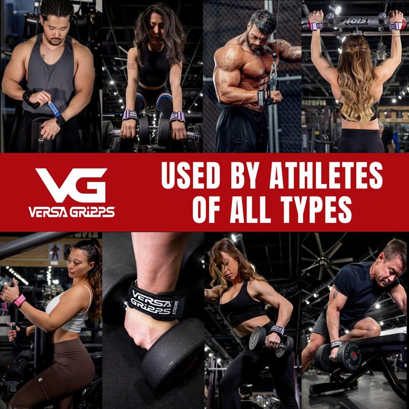Versa Gripps Pro, Made in USA, Wrist Straps for Weightlifting Alternative, Best Training Accessory, R/L, Silver