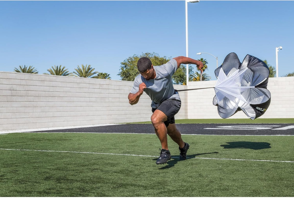 SKLZ Speed Chute - Resistance Parachute for Enhanced Speed & Acceleration Training | Grey/Black, 54-Inch