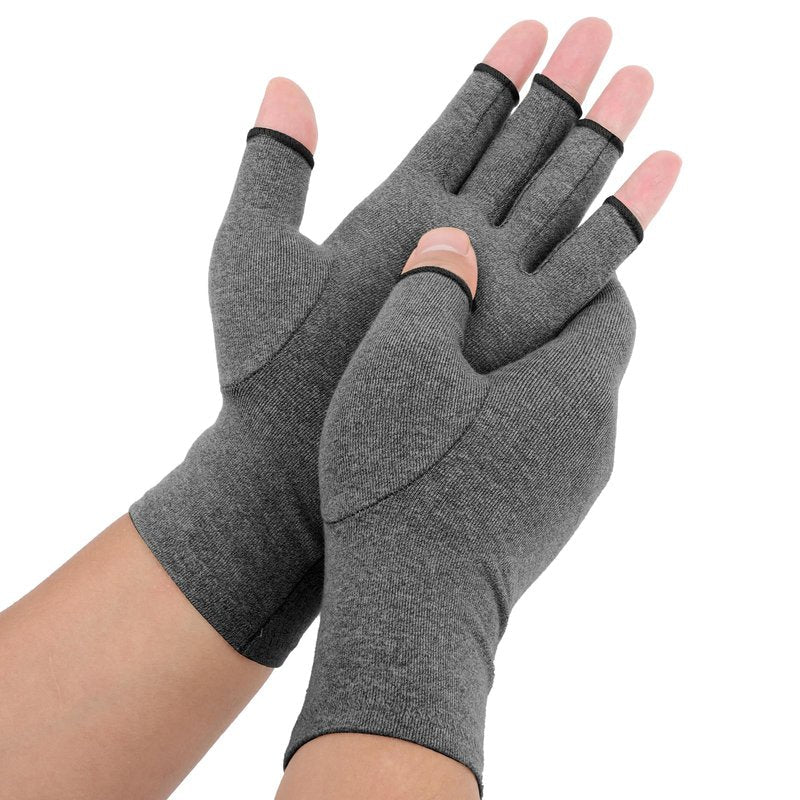 Senkary 3 Pairs Compression Arthritis Gloves Fingerless Carpal Tunnel Pain Relief Gloves for Women Men, Wrist Brace Hand Support for Swelling, Trigger Finger, Crocheting, Typing