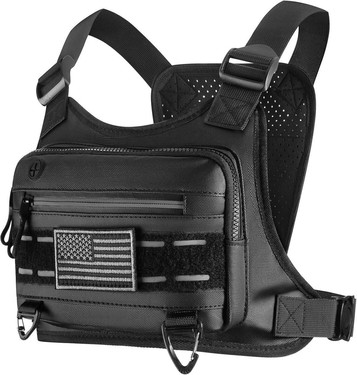 Skiennix Tactical Chest Bag - Water Resistant Running Vest for Men & Women | Black Outdoor Pack