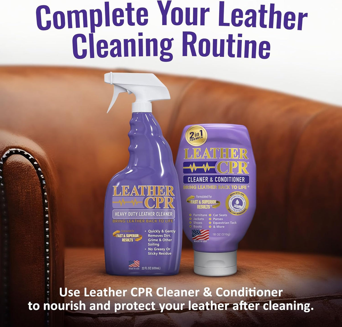 Leather CPR Heavy Duty Leather Cleaner, Car Interior, 22 oz