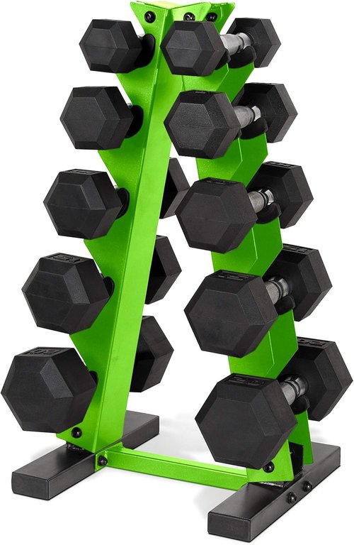 CAP Barbell 150 LB Hex Dumbbell Weight Set - Coated Weights with Vertical Rack | Multiple Options Available