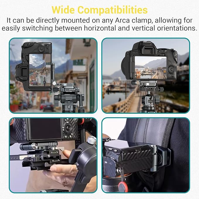 Foldable DSLR Camera L Bracket，Lightweight Camera L Bracket Vertical Horizontal
