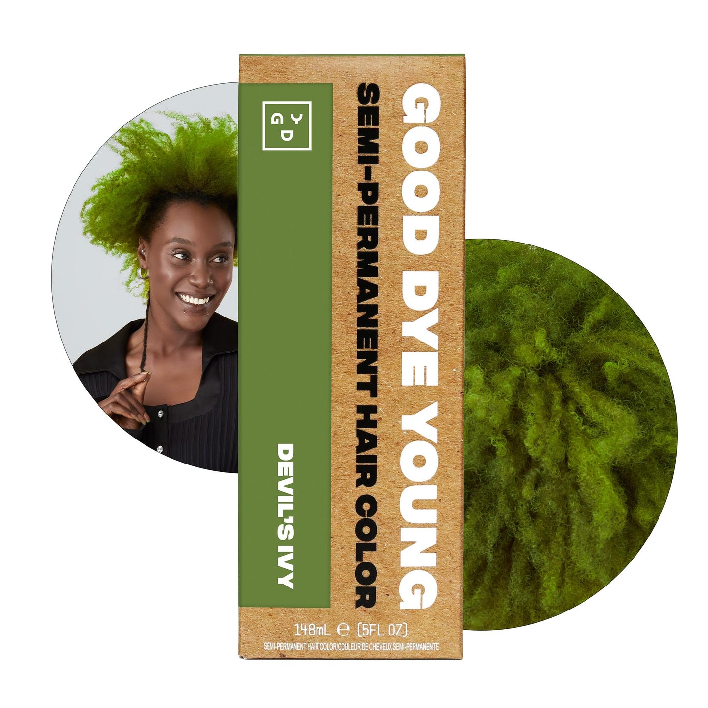 Good Dye Young Semi Permanent Green Hair Dye (Devil'S Ivy) - Uv Protective Temporary Hair Color Lasts 15-24+ Washes - Conditioni