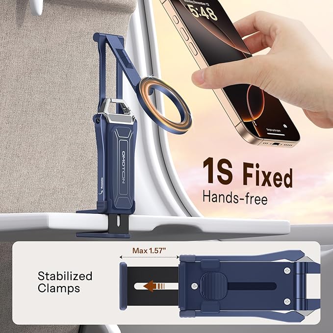 OMOTON TP02 360°Rotating for MagSafe Tripod Mount, Adjustable Aluminum Magnetic