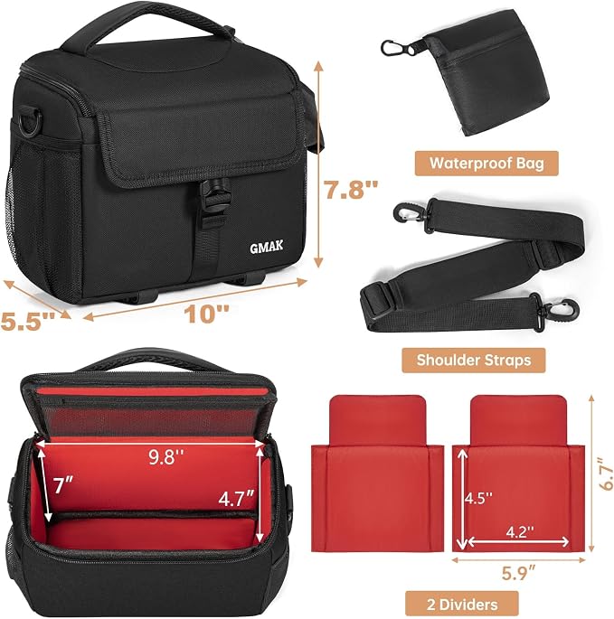 GMAK Waterproof Camera Bag for Photographers, Anti-shock Camera Shoulder Bags