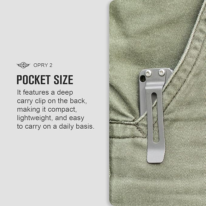 OKNIFE Opry Multitool EDC Titanium Pry Bar Set, Bottle Opener, Nail Puller with Hex Wrench, Screw and Pocket Clip