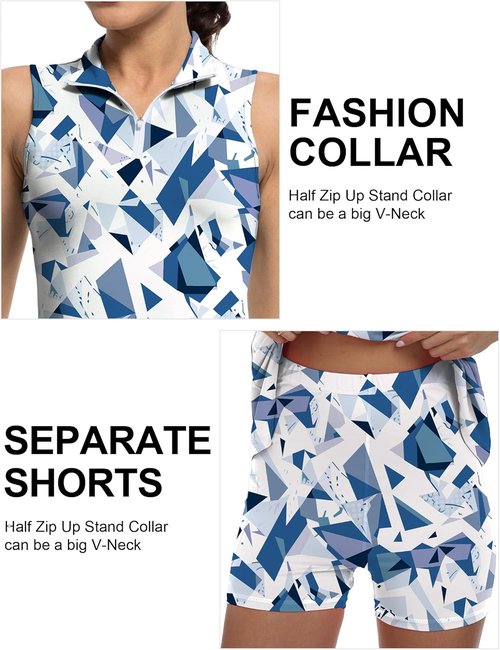 GGOV Tennis Dress - Women's Golf Dress with Sleeves, Inner Pocket & Zip-Up Collar | Athletic Wear