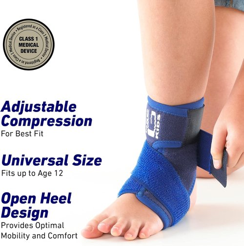Neo-G Ankle Brace for Kids - Adjustable Support for Joint Pain & Injuries - Class 1 Medical Device - Blue