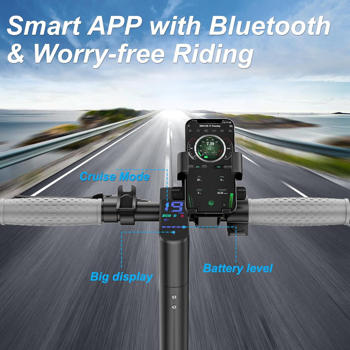 Roinside Electric Scooter - High-Speed 350W/500W Motor | Long-Range Up to 62 Miles | Foldable Design