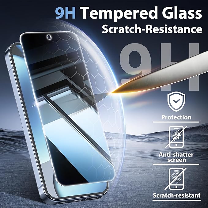 2 Pack for Google Pixel 10 Pro Privacy Screen Protector, 2 Pack Camera Protector