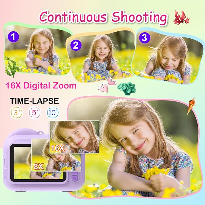 Kids Camera Instant Print, 3.5 Inch Screen Kids Digital Camera Instant