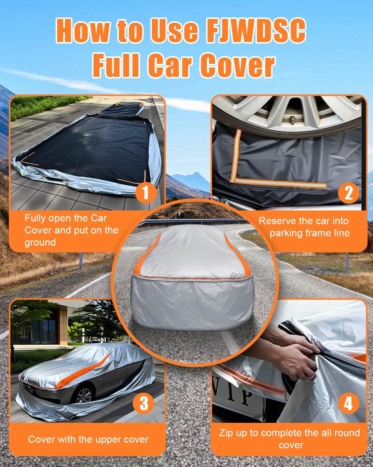 Sliver Full Enclosed Small Car Covers Universal Fit Miata,Mini Cooper,Z1/Z3,SLK-Class,Polo/Rabbit 1975-1984,Fiesta,Solstice,Yaris/MR2,Honda S2000,Saturn Sky,Chrysler Crossfire,Fiat 124 Spider