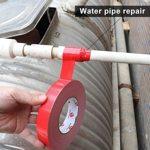 BOMEI PACK Heavy Duty Waterproof Duct Tape - 1 Inch x 60 Yards, No Residue, Tear by Hand (Red)