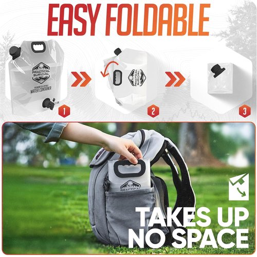 Collapsible Water Container Bags by [Brand Name] - 2.1 Gallon BPA-Free Portable Storage Jugs | 2 Pack for Camping & Emergency Preparedness