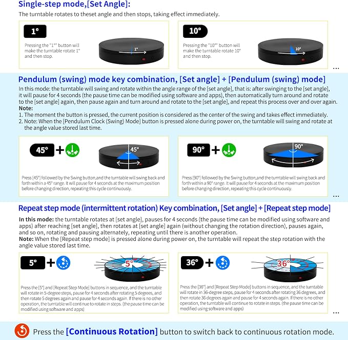 Programmable Large Motorized Electric Turntable Command-Controlled Rotating