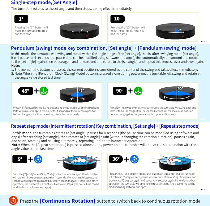 Programmable Large Motorized Electric Turntable Command-Controlled Rotating