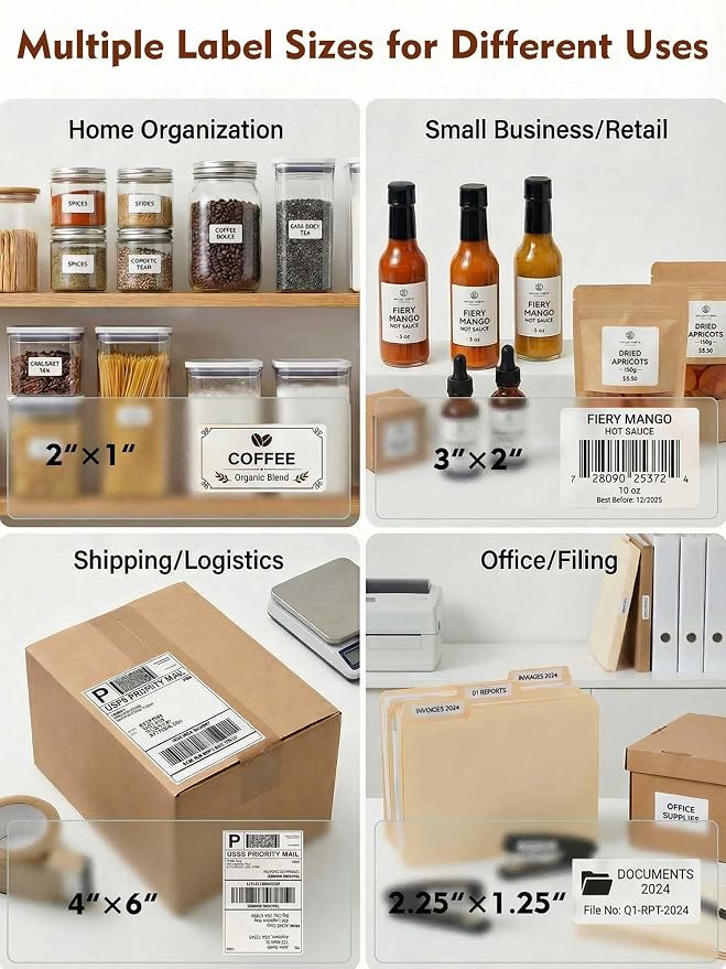 Forc Bluetooth Thermal Shipping Label Printer, 4x6 Wireless Thermal Label