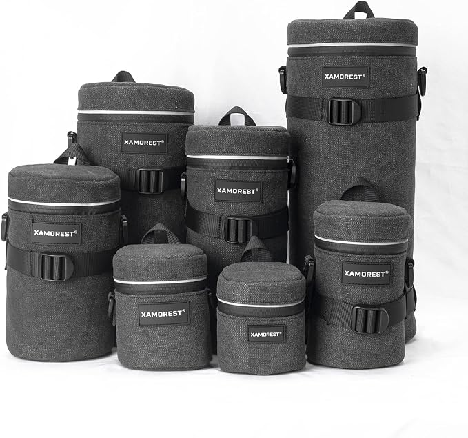 Camera Lens Case Bag for Photographyers, Zipper Waterproof Lens Protective