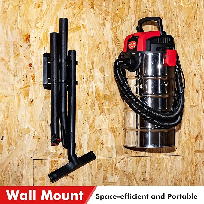 Shop-Vac 6 Gallon 4.0 Peak HP Wet/Dry Vacuum, Wall Mountable Compact Shop Vacuum 91932 Dust Collection Filter Bag for 5 Gallon Wall Mount Vacs, 6 Pack