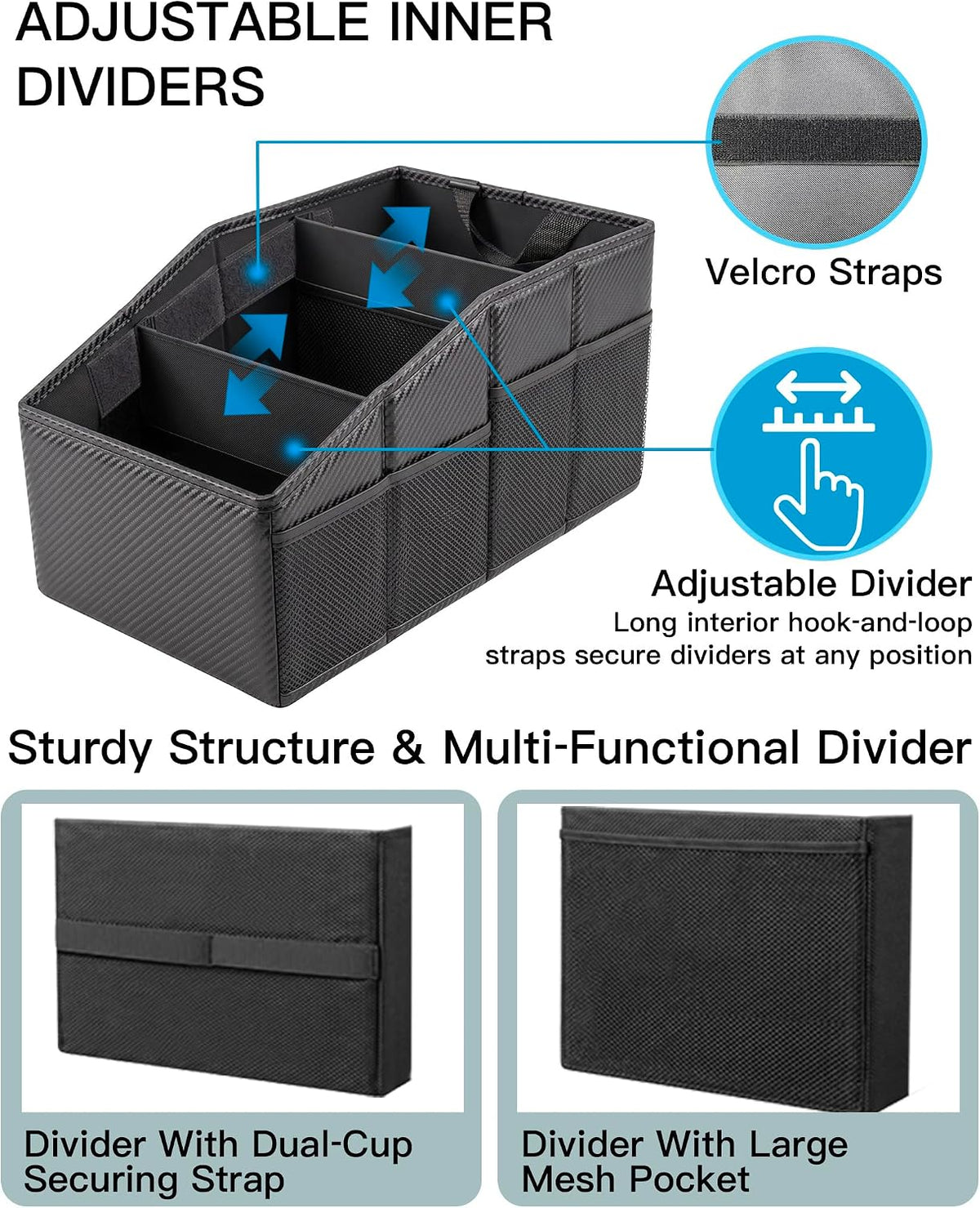 Car Storage Organizer, Reinforced Dividable Car Backseat Organizers