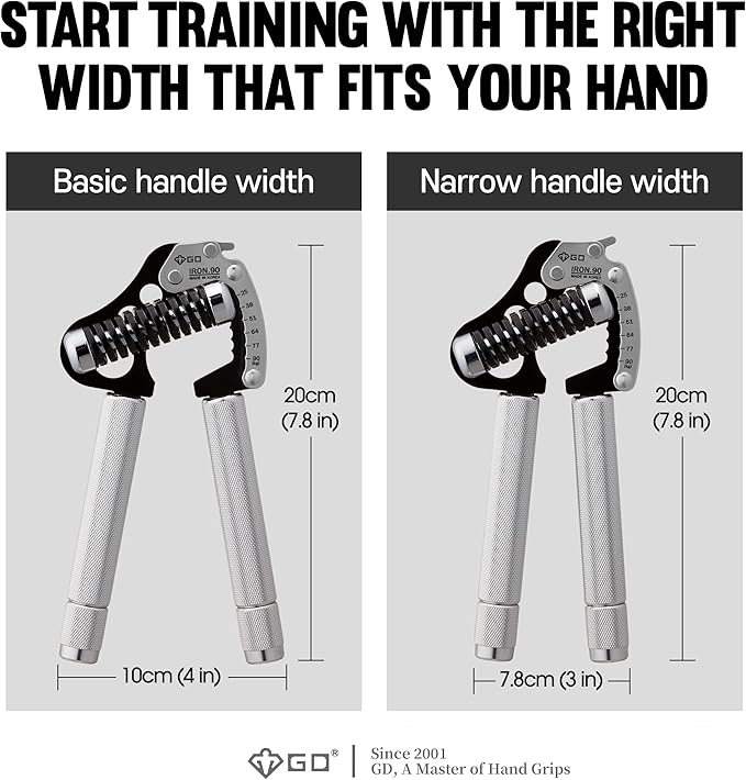 GD IRON GRIP Grip Strength Trainer Adjustable Hand Gripper Strengthener Hand Grip Exerciser Wrist Strengtheners Silent & Durable – Forearm, Finger & Hand Strength Training for Athletes, Climbers & Rehabilitation