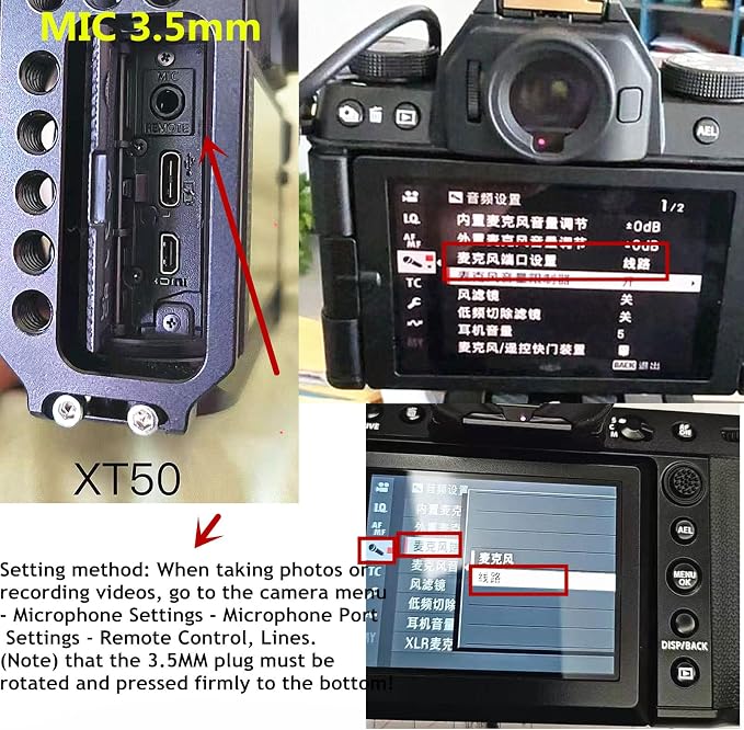 RC301-3.5mm for Fuji GFX100II/GFX100 RF xs10 XT50 Cable Shutter Release Cable