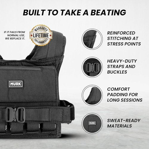 MVRK Weighted Vest for Men - Adjustable 15-100lbs Heavy Duty Rucking & Strength Training Gear