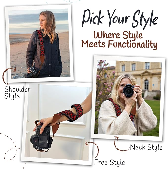 Art Tribute Camera Strap For Photographers Padded Universal Fit Neck Shoulder &