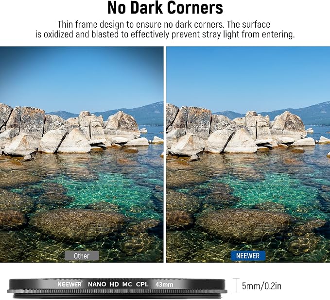 NEEWER Polarizer Filter 43mm Circular MC CPL