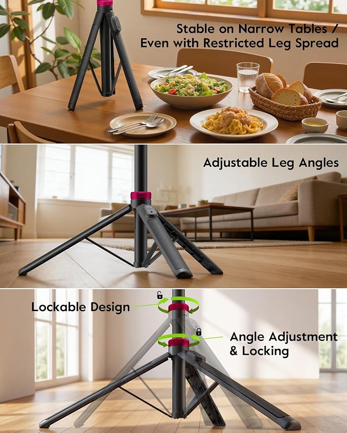 Magnetic Ring Light with Stand and Phone Clip, 6000mAh Phone Tripod with Light