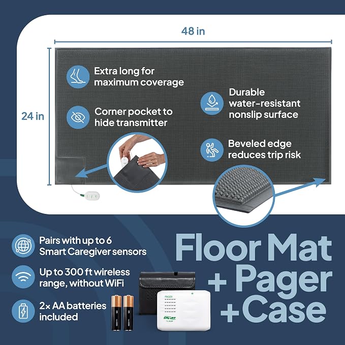 Smart Caregiver Floor Mat Alarm and Pager System