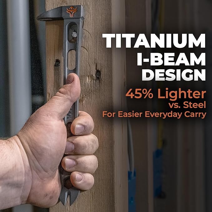 Wrango Tools 11.5" Titanium Nail Puller Cats Paw Pry Bar - Lightens Your Toolbelt - 45% Lighter Than Steel - Side Nail Puller - Professional Grade & Lifetime Warranty - 5% Donated To Help Farmers