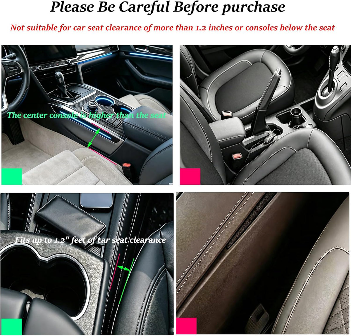 Premium Leather Car Seat Gap Filler Organizer with Cup Holder 2 Pack,